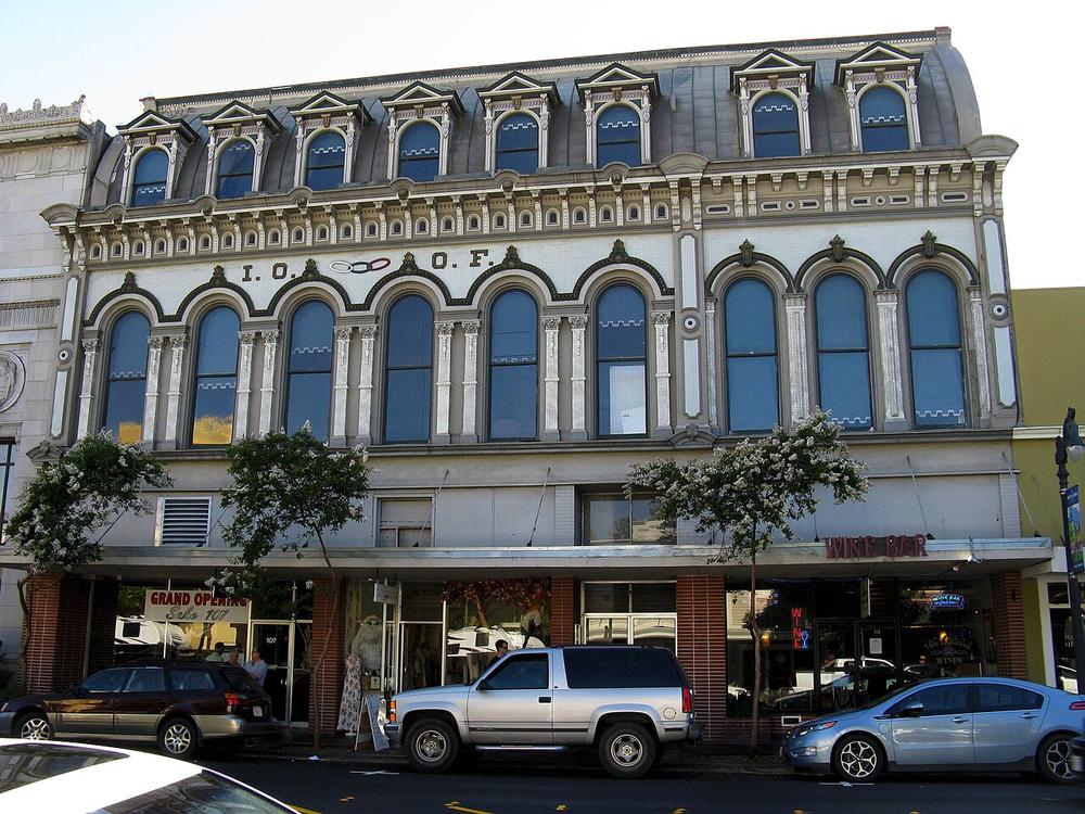 Historic downtown Petaluma, the Odd Fellows building on Petaluma Boulevard